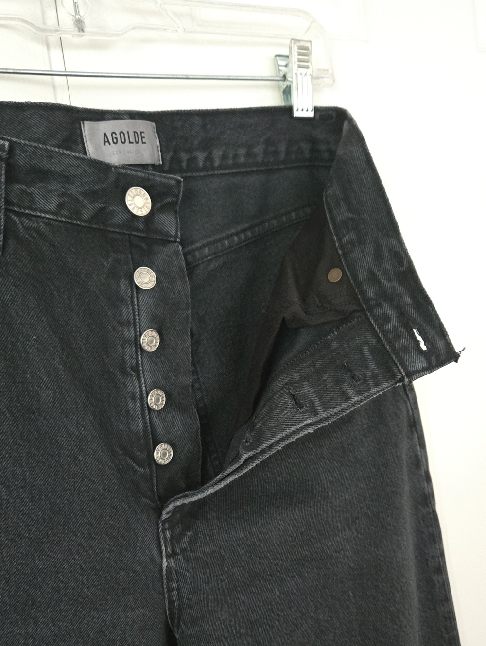 AGOLDE 90’s Pinch Waist High Rise Straight Jeans Hitch Organic Cotton Button Fly - Picture 8 of 12